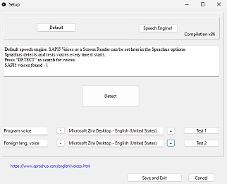 Setup Sapi Screen reader support: